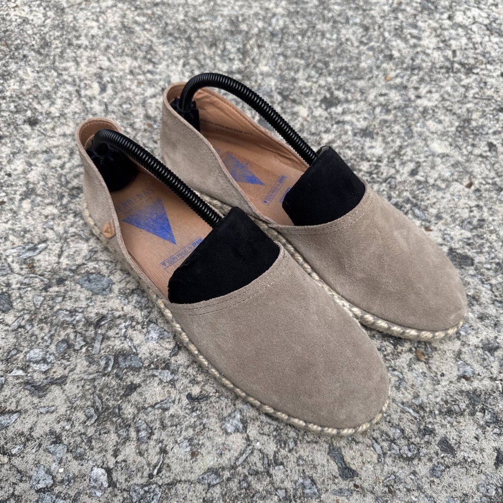 Verbena Carmen Leather Sock Women 40 (9 US) Spain Espadrilles Tan Slip On Flats